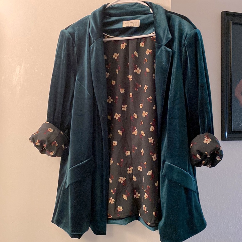 Emerald Velvet Blazer